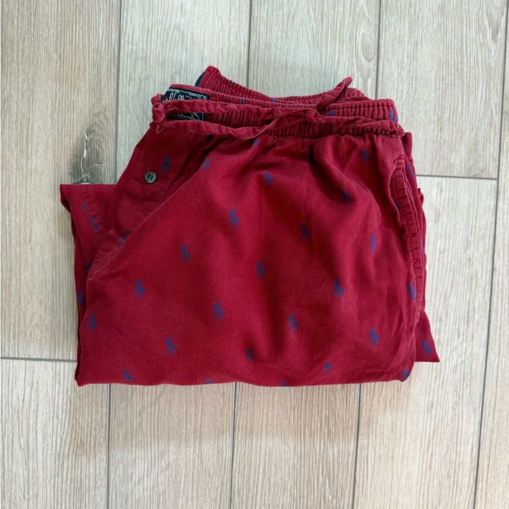 Polo by Ralph Lauren Red lounge pants with Blue logo Accents men’s-size XL
